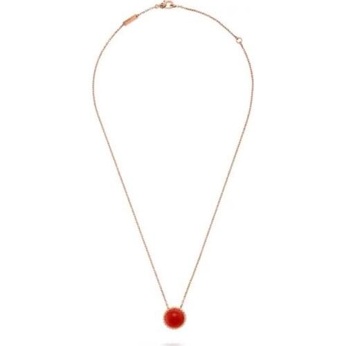 Fashion Luxury Round Red Hot Brand S925 Sterling Silver Sliding Lock Pendant Necklace Top Zircon Necklace Party Wedding Jewelry