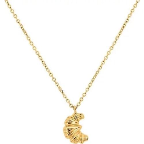 Horn Bag Necklace Women Gold Plated Womens Fashion Necklace Simple Mini Eulogized Bread Necklace Necklace