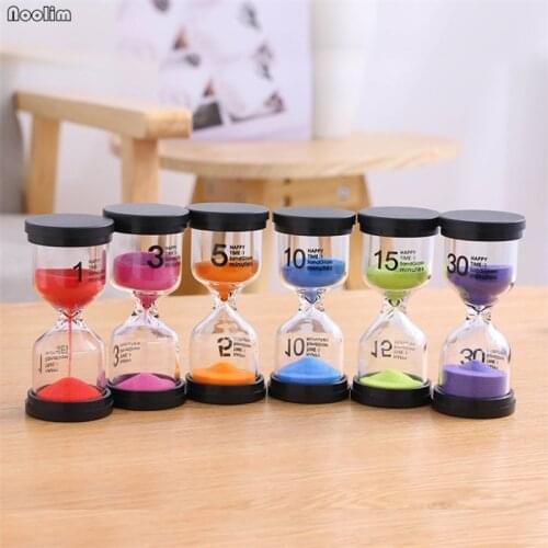 6pcs/set 1/3/5/10/15/30 Minutes Hourglass Sand Clock Watch Sandglass Timing Creative Gifts for Kids Home Office Decoration