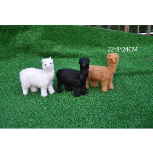 Polyethylene&fur simulation alpaca large 22x24cm model handicraft home decoration gift b1674
