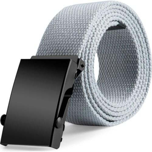 2021 New Waist Belts Men Womens Unisex Cotton Canvas Fabric Webbing Black Buckle Belt Army Accessories