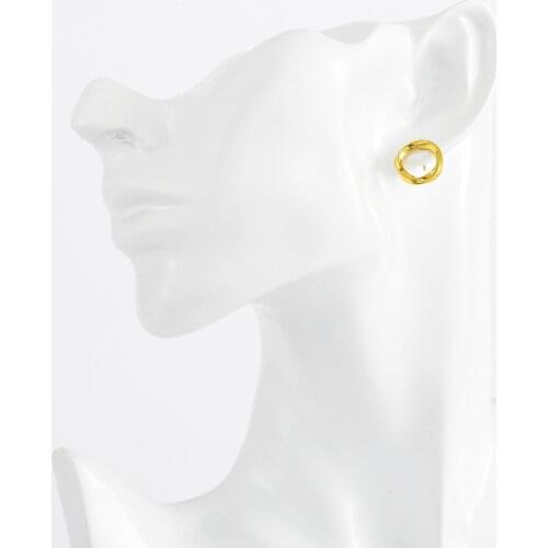 On Sale Stainless Steel irregularity Round Kaula Stud Earrings as Women Fashion Lady Best Gift