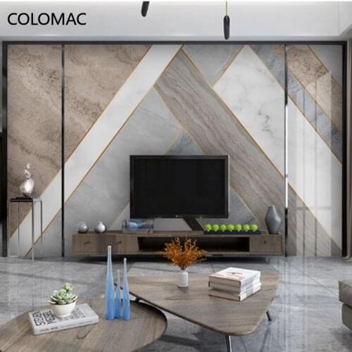 Colomac Custom 8d Modern Abstract Geometric Imitation Marble Wallpaper Jazz White Living Roombackground Mural Drop Shopping