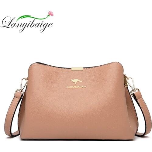 Womens Fashion PU Leather Messenger Bag 2021 Summer Bags Luxury Designer Ladies Handbag High Quality Solid Color Shoulder Bag