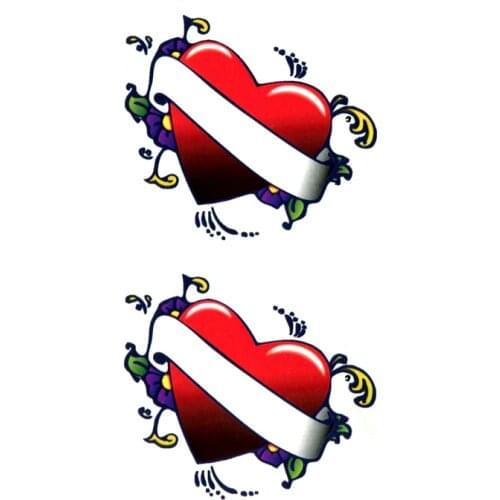 Red Heart Tatoo Temporary Tattoo Sticker Tatuajes Temporales Waterproof Temporary Tattoos Men Henna Tattoo Fake Tattoo Sleeves