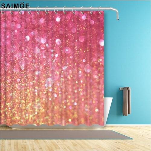 Colorful Glitter Shower Curtain Pastel Colors Shining Waterproof Bathroom Curtain Trendy Home Decor Shower Sets