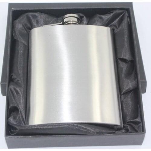 100pcs/lot Men carry outlet 8 ounces of high-grade stainless steel flagon Outdoor Gift Set