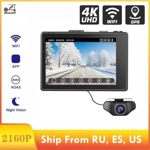4K 2160P WIFI GPS ADAS Logger Dual Lens Car DVR Novatek 96663 Chip Sony IMX415 Sensor Night Vision Dual Camera Dash Cam Recorder