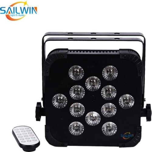 4X LOT New Arrival 12pcs*18W 6in1 RGBAW UV Built In Wirerless DMX LED Flat Par Can,LED Sliam Par Light For Disco Club Party