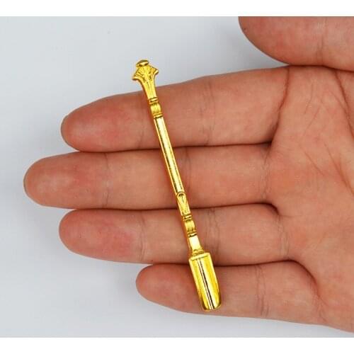 5 Pcs/Lot Gold Aluminum Snorter Snuff Bullet Spoon for Medicine Spoon Snuff Bottle Smoking Accessories