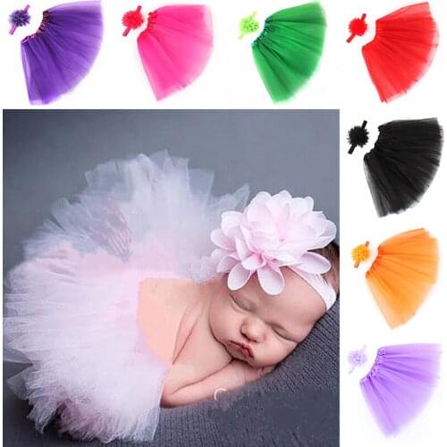 9 Colors Newborn Baby Tutu Skirt Headband Set Photo Photography Prop Costume Outfit Photo-shoot Costume Accessories For Baby