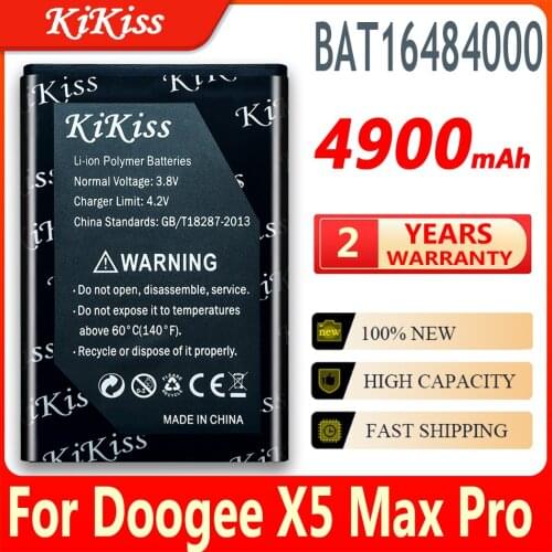 4900mAh BAT16484000 Mobile Phone Battery for DOOGEE X5 MAX Pro High Capacity Phone Batteries Batterie Bateria