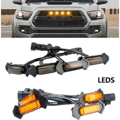 Auto Tacoma Grill Grills Led Leds Fit for Toyota Tacom style 2008-2020 Ember Color Car Styling