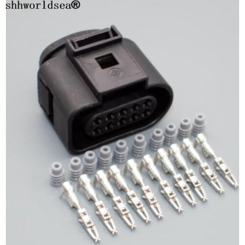 Shhworldsea 10 Pin 1.5mm car waterproof connector with terminal auto electrical plug socket for vw audi 1J0973715 1J0 973 715