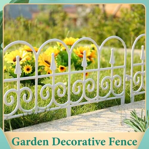 5PCS Garden Border Decorative Garden Plastic Fence Edging Outdoor Plant Bordering Lawn Edging Fence For Yard Garden Decoration