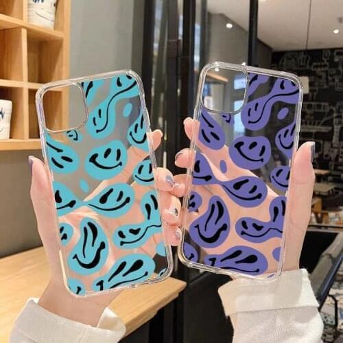 Funny Cartoon Smile Face Phone Case for iPhone 12 11 Pro XS MAX Mini 8 7 6 6S Plus X XR XS SE 2020 Shell Soft Funds Cover