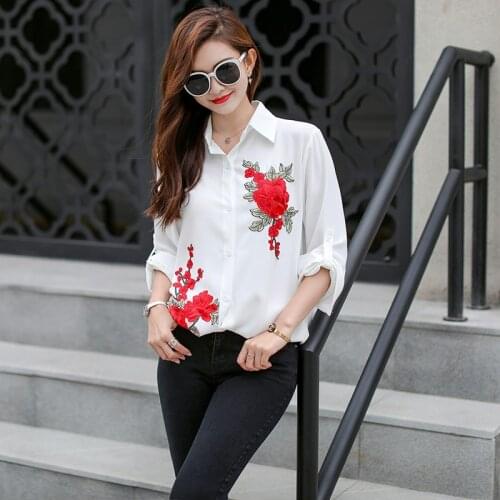 Блузки с вышивкой CHUNJUE China At AliExpress