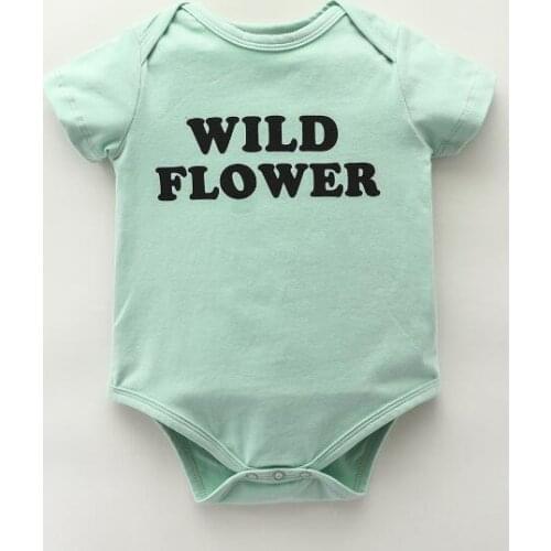 Newborn Baby Boy Girl Fashion Letter Print Romper Round Neck Short Sleeve Triangle Bodysuit Playsuit Jumpsuit Sunsuit