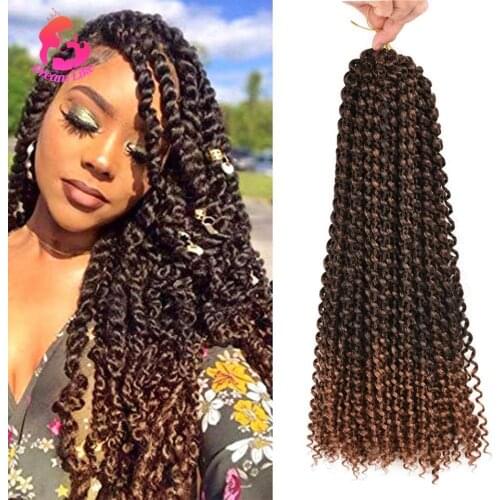 Dream Like African Passion Twist Hair Synthetic Crochet Braids Extensions 18inch Ombre/Black 22strands Water Wave Brading Hair