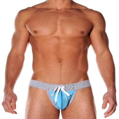 Hot 2015 High Quality Men Thong Gay Underwear Brand Mens Jockstrap cotton sexy men underwear multicolor thong for men