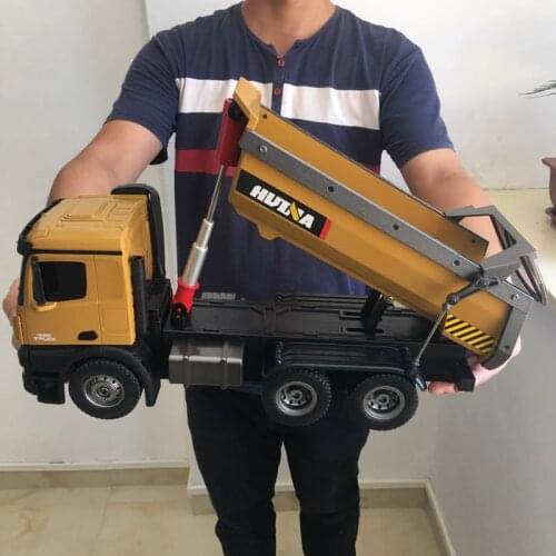 HUI NA TOYS 573 Big Dumper RTR 2.4GHz 10 channel 1:14 metal HUINA 573 RC Drum truck 1:14 10CH 1573 metal big RC Trucks