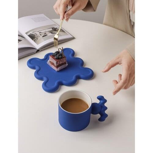 Ceramic Coffee Cup Ins Water Cup Tea Cup Set Office Household Cup and Saucer Exquisite Personality Mug