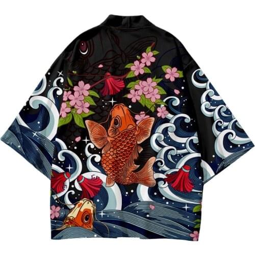 Tiger Printed Kimono Cardigan Men Japanese Traditional Casual Loose Thin Set Coat Pants Asian Clothes Harajuku