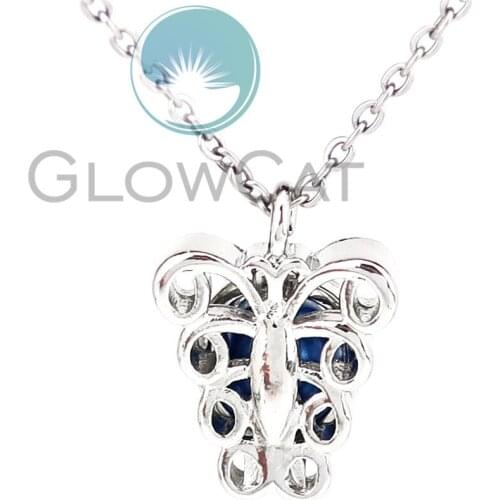 KK1236 Cartoon Butterfly Beads Cage Locket Pendant Perfume Diffuser Pearl Cage Necklace