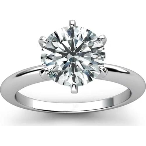 Classic 925 Silver Moissanite Ring Simple style 0.5ct carat 5mm D color jewelry Anniversary Ring