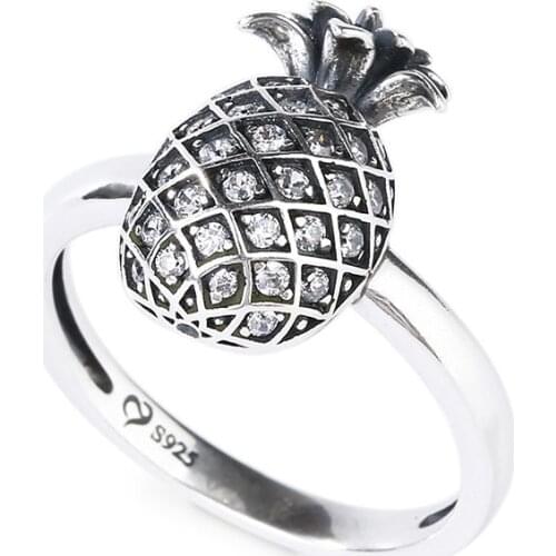2020 new fashion Korean version gold-plated ring factory zinc jewelry ring fruit Pineapple shape ring holiday gift