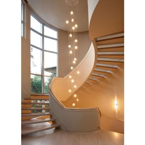 Creative Meteor Rain Chandelier Crystal Glass Ball High-rise Duplex Stair Light Custom Restaurant Living Room Clothing Store Lam