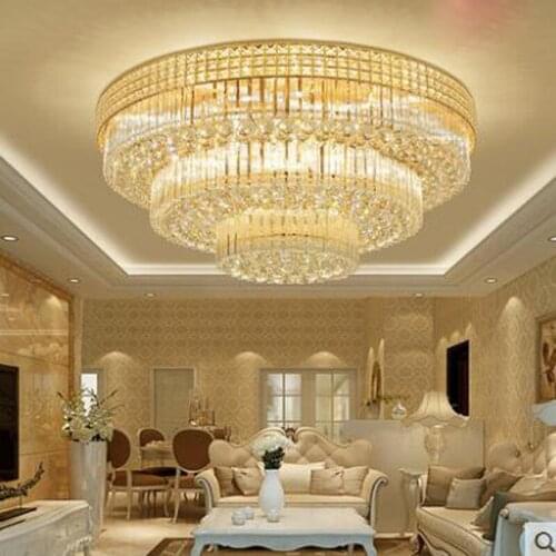 Living room lamp crystal lamp European ceiling lamp modern minimalist atmosphere home round led restaurant bedroom lamps LED