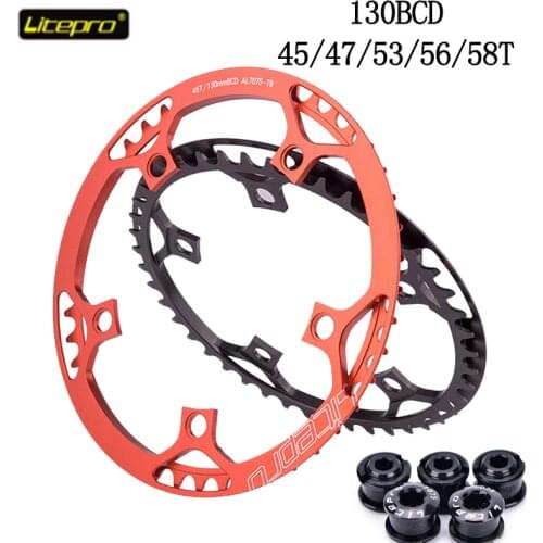Litepro 130 BCD Chainring 6/7/8/9 Speed Folding Bike Chainring 45T 47T 53T 56T 58T Bmx Chainwheel Fit SHIMANO SRAM FSA Crank