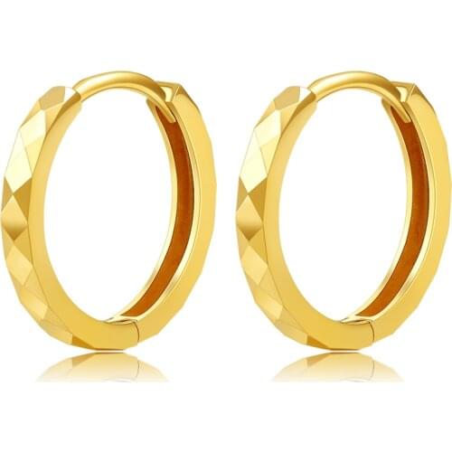 Best 18K Yellow Gold Earrings Women AU750 Gold Hoop Earrings Summer Earrings