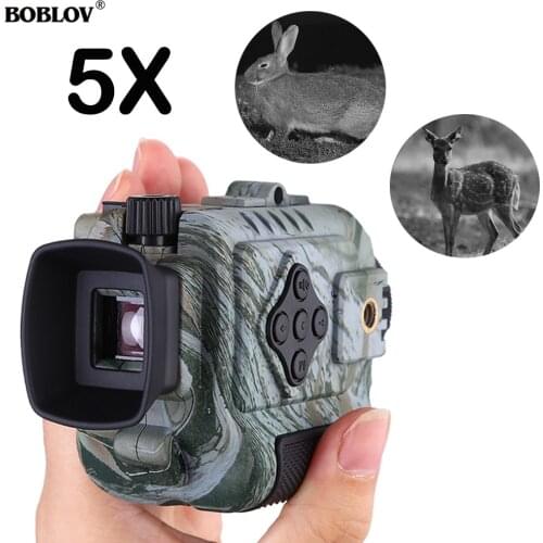 BOBLOV P4 5X Digital Zoom Night Vision Monocular Goggle Hunting Vision Monocular 200M Infrared Camera Function For Hunting 8GB