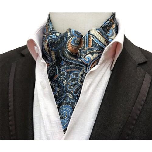 Men Ascot Formal Cravat Neckerchief Jacquard Woven