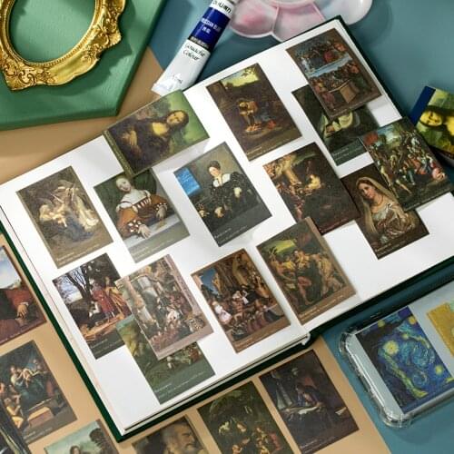 Retro Art Galleries Stickers Oil Paiting Diary Stickers For Stationery Scrapbooking Diy Diary Album junkJournal Stick Label