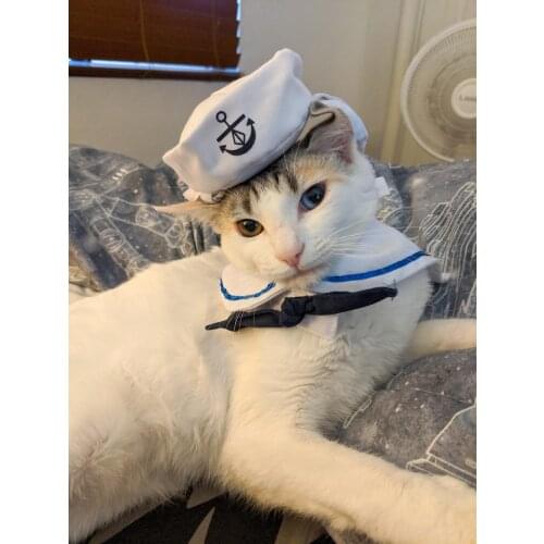 New Pet Clothes Dog Cat Hat Navy Clothes Sailing Clothes Cloak Suit