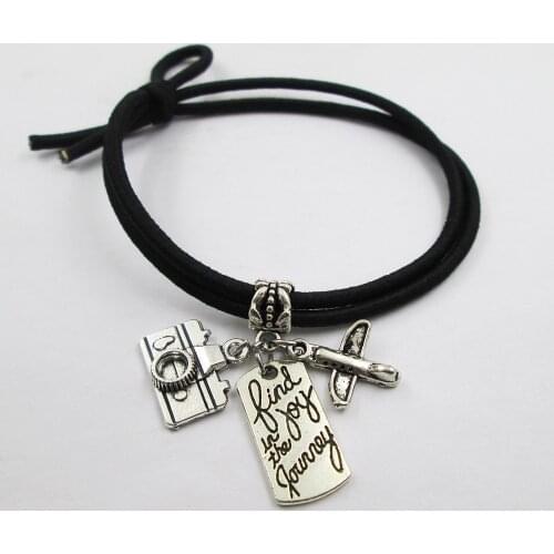 Find Joy In The Journey Theme Charm Elastic Hair Bands Ponytail Hair Accessories For Hair And Hand Unisex All Age Birthday Gift