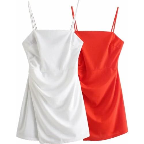 Za New Summer Woman Party Open Back Dress Fashion Slim Mini Dress Sexy Off Shoulder Sling Dresses Vestidos