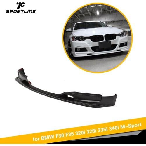 PU Black Front Bumper Lip Spoiler Splitters For BMW 3 Series F30 F31 M Sport 2014 - 2018 Front Bumper Lip Splitters