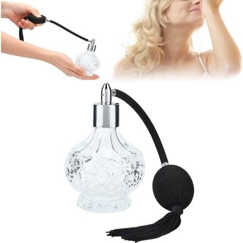 Retro Glass Perfume Bottle Refillable Tassel Empty Spray Bottle Atomizer 80ml