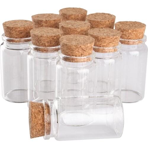 12 pieces 100ml 47*80mm Glass Bottles with Cork Stopper Spice Bottles Pill Container Candy Jars Vials DIY Craft for Wedding Gift