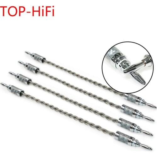TOP-HiFi 4Pcs/Lot 20cm Nordost ODIN Audio Jumper Cable Single Crystal Plated Banana Plug Connector Bridge Cable with MVS p-g