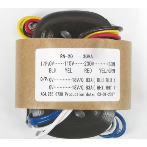 0-115V-230V R-type power transformer 30W double 18V R cattle audio transformer copper wire dedicated fever audio design