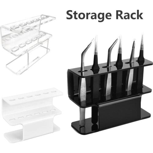 6 Holes Eyelash Tweezers Storage Rack Eyelash Lash Extension Acrylic Tools Organizer Holder Stand Nail Beauty Tools Shelf