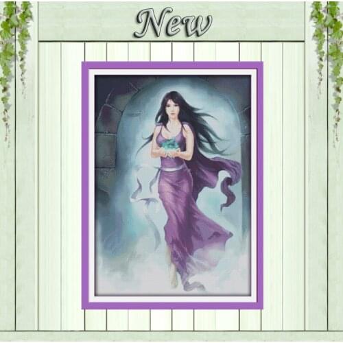 A magic woman beauty angel girl diy paintings counted print on canvas DMC 11CT 14CT kits Cross Stitch embroidery needlework Sets