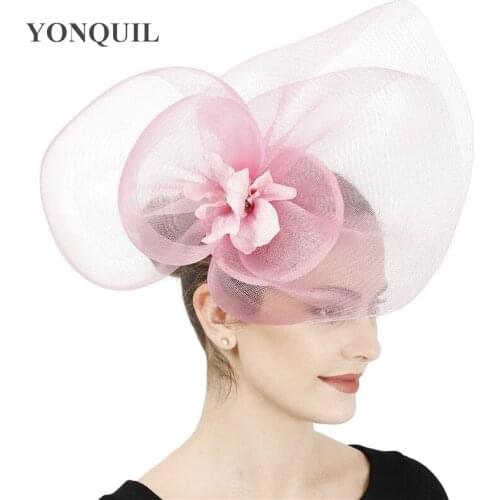Bridal Wedding Sinamay Fascinator Hat Headband With Nice Flower Headpiece Gorgeous Women Party Tea Dinner Hair Accessories