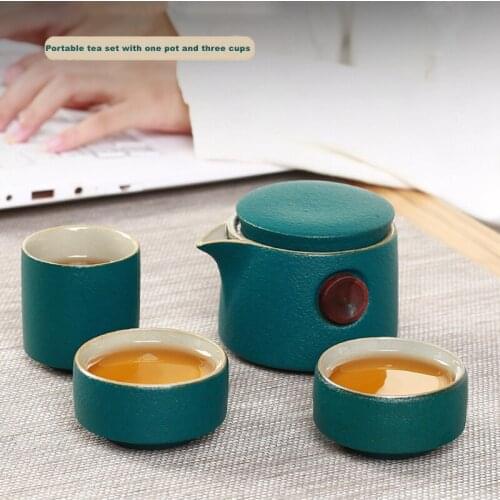 Kung Fu Tea Set Storage Bag Teaware Creative Portable Travel Ceramic Tea Set One Pot Two Cup Gift Set Porcelain