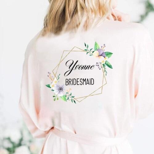 Custom Satin Silk Bride Robe Wedding Party Bridesmaid Bride Dressing Gown Bridal Bathrobe
